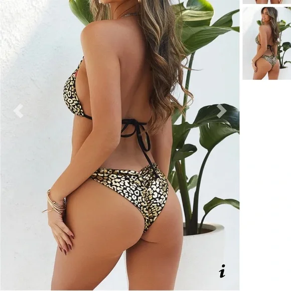 Doll black and gold leopard size small top and bottom Firm price - Picture 6 of 8